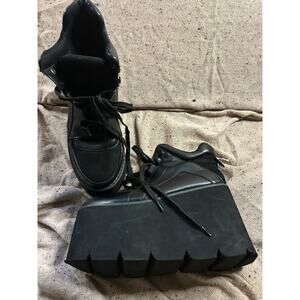 Y2K Goth Cyber Chunky Platform Boots Black Lace Up Rave Club Kid Style 8